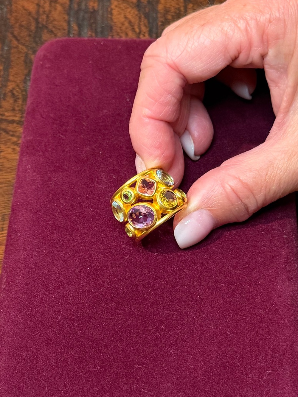 Julie Vos Multi Stone Kaleidoscope Statement Ring - Picture 4 of 6